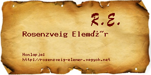 Rosenzveig Elemér névjegykártya
